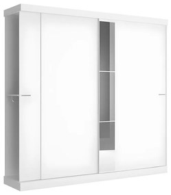 Szafa - Podwójne drzwi przesuwne - z lustrem - dł.231 cm - Kolor: biały - ADALRIK II