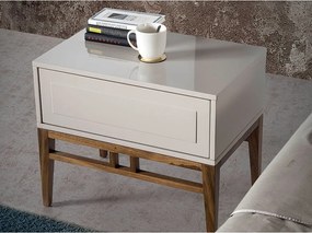 Stolik nocny z drewna beżowego i orzechowego 7035 ANGEL CERDA