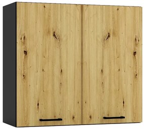 Szafka kuchenna wisząca 80 cm grafit + dąb artisan - Coleo 23X