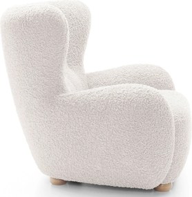 Biały fotel uszak boucle do pokoju F2-Z88