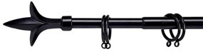Czarny metalowy karnisz VALANCE TRIDE 120-210 cm