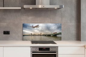 Szklany Panel Samolot w Białych Chmurach