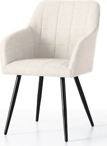 Zestaw 6 beżowych krzeseł pikowanych - Cormelis 3X