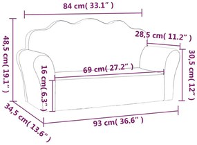 Kremowa kanapa dziecięca z pluszowym pokrowcem - Gretter 4X