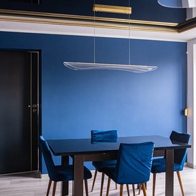 Lampa jadalniana z transparentnym kloszem Cortina No.4 100 cm złota