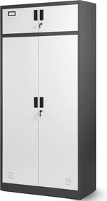 Wielokomorowa szafa socjalna Borys 90x50x185 cm antracyt/biały