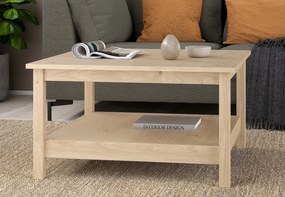 Kwadratowy stolik kawowy z półką Madrid, jackson hickory