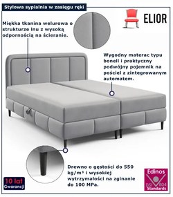 Jasnoszare łóżko tapicerowane z podwójnym pojemnikiem - 5 rozmiarów S9-C01