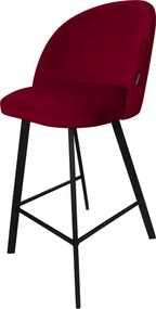 Hoker Colin krzesło barowe tkanina Welur podstawa metalowa : Kolor nogi - Czarna profil, Kolor tkaniny - VELVET - MG31, Typ siedziska - Siedzisko stałe