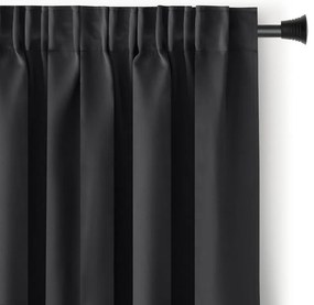 Restilo Zasłona Blackout Oxford Pleat czarny, 140 x 245 cm