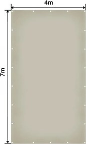 JAGO Plandeka 650 g/m², aluminiowe oczka, szara, 4 x 7 m