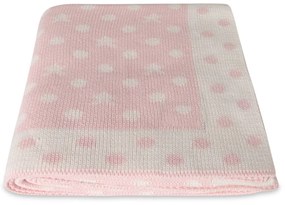 Różowy dziecięcy bawełniany koc Homemania Decor Baby Baby Dots, 90x90 cm