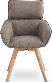 Krzesło Tapicerowane Obrotowe DIAS Brązowe Nowoczesne