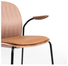 Brązowe/koniakowe krzesła zestaw z podłokietnikami/sztaplowane 2 szt. w dekorze orzecha Book – Gazzda