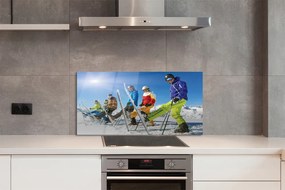 Panel nad Blat Kuchenny Narciarze na Śnieżnym Stoku