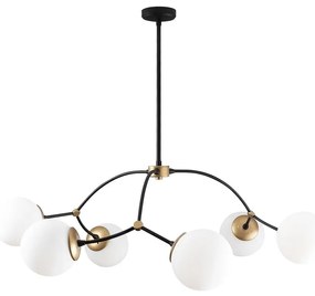 Biało-czarna lampa wisząca ze szklanym kloszem ø 90 cm Kromozom – Opviq lights