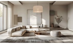 Beżowa lampa wisząca z tekstylnym kloszem ø 40 cm Shanti – Candellux Lighting