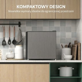 HOMCOM Mini-Zamrażarka 35 L Elektryczna, 161W, Wolnostojąca, Mini Zamrażalnik 47 x 44,2 x 48,8 cm, Szara