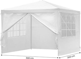 Pawilon ogrodowy handlowy 3x3 m - 4 ścianki, okna, biały