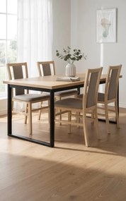 Tapicerowane krzesło drewniane dąb sonoma N1-L01