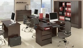 Minimalistyczny regał z szufladą wenge - Harpos 3X