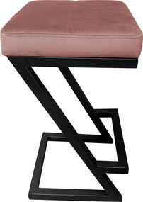 Hoker ZETA krzesło barowe tkanina Welur podstawa metalowa LOFT : Kolor Stelaża - Czarny , Kolor tkaniny - VELVET - MG58