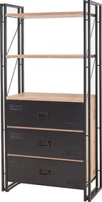 Półka przemysłowa – 90x180x35 cm – sosna czarna i atlantycka – melamina