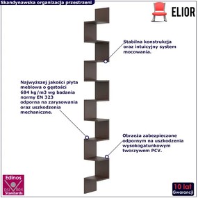 Narożna półka ścienna w kolorze wenge - Flora 6X