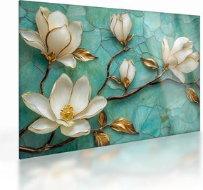 Obraz na szkle - 3D magnolie (70x50 cm)