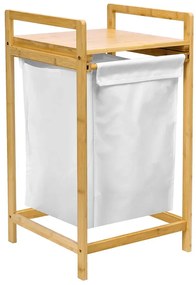 Bambusowy kosz na pranie z półką L5-W04