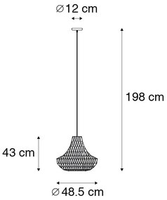 Lampa wisząca Retro biała 50 cm - Lina Cono 50Designerski Oswietlenie wewnetrzne