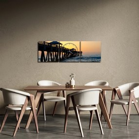 Obraz na plaży (z zegarem) (90x30 cm)