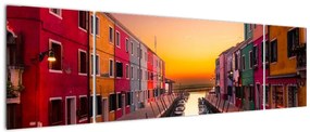 Obraz - Zachód słońca, wyspa Burano, Wenecja, Włochy (170x50 cm)
