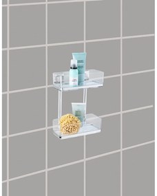 Półka dwupoziomowa z przyssawką Wenko Vacuum-Loc, 14x25,5 cm