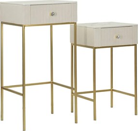 Zestaw Stolików Pomocniczych VKH771, Beżowy, 45x45x90 cm, Kendra Home