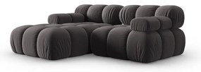Ciemnoszara aksamitna sofa 191 cm Bellis – Micadoni Home
