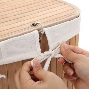 SongmicsHome Kosz na bieliznę DORA, 72 l, naturalny brąz