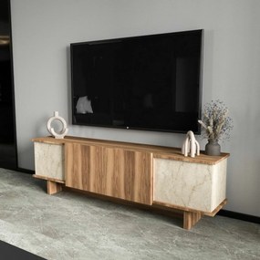 Stolik pod telewizor Diana Travertine and Walnut