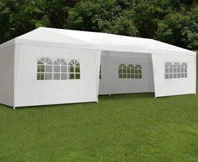 Pawilon eventowy 3x9m ze ściankami i oknami - biały namiot imprezowy, altana ogrodowa