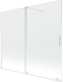 Mexen Velar parawan nawannowy 2-skrzydłowy rozsuwany 180 x 150 cm, transparent, biały - 896-180-000-01-20