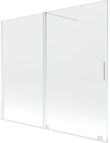 Mexen Velar parawan nawannowy 2-skrzydłowy rozsuwany 180 x 150 cm, transparent, biały - 896-180-000-01-20
