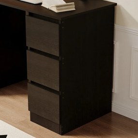 Biurko komputerowe stolik czarne młodzieżowe nowoczesne z szufladami loft