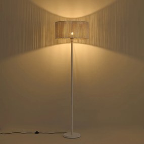 Lampa podłogowa beżowa z abażurem z papierowego sznurka 50/50/25 - Simplo