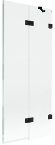 Mexen Lunar parawan nawannowy 2-skrzydłowy prawy 80 x 150 cm, transparent, czarny - 897-080-100-70-00-P