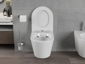 Mexen Rico miska wc Rimless z deską wolnoopadającą slim, duroplast, biała połysk - 30720300