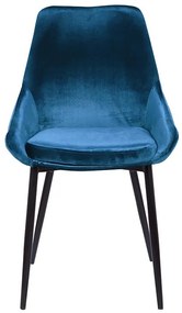 Zestaw 6 krzeseł MASURIE – Welur – Kolor granatowy