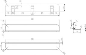 Półka ścienna łazienkowa PB4202