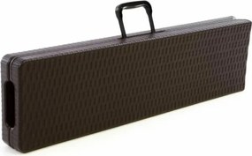 Ławka ogrodowa o wyglądzie rattanowym - brązowa 180 x 25 cm