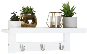 Półka ścienna Joda 2, bambus, biały, 48,5 x 8 x 12 cm 