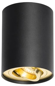 Sufitowy reflektor czarny ze złotem, obrotowy i pochylany - Rondoo up